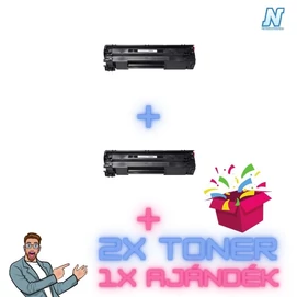 HP -hez CF283A ► 2DB ◄ UTÁNGYÁRTOTT toner + ►meglepetés◄  (2x~1500 oldalas)