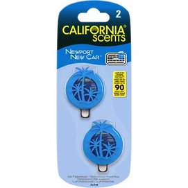 Autóillatosító, mini diffúzer, 2*3 ml, CALIFORNIA SCENTS &quot;Newport New Car&quot;