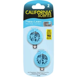 Autóillatosító, mini diffúzer, 2*3 ml, CALIFORNIA SCENTS &quot;Fresh Linen&quot;