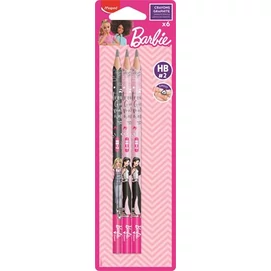 Grafitceruza, HB, háromszögletű, MAPED &quot;Barbie&quot;, 6 darab