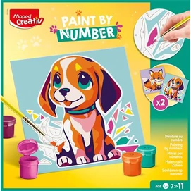 Számfestő készlet, MAPED CREATIV &quot;Paint by number&quot;, kutya és róka
