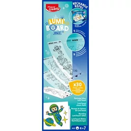 Kreatív rajzkészlet, kiegészítő sablon, MAPED CREATIV &quot;Lumi Board&quot;, űrtematika