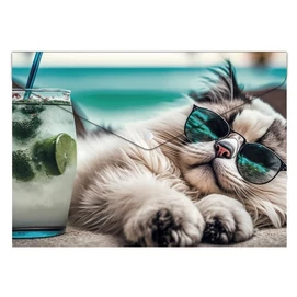 Irattartó tasak, A4 PP, patentos, 180 mikron, PANTA PLAST &quot;Chillout cat&quot;