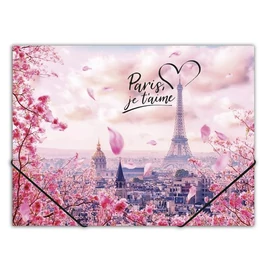 Gumis mappa, 15 mm, PP, A4, PANTA PLAST &quot;Take me to Paris&quot;