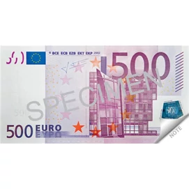 Jegyzettömb, 70 lap, 120x61,5 mm, PANTA PLAST &quot;500 Euro&quot;