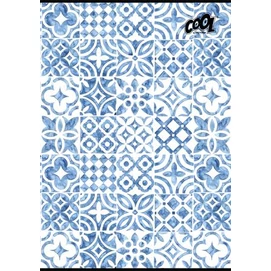 Füzet, tűzött, A4, kockás, 80 lap, COOL BY VICTORIA &quot;Mediterrain patterns&quot;