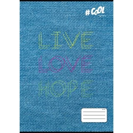 Füzet, tűzött, A4, kockás, 32 lap, COOL BY VICTORIA, &quot;Live-love-hope&quot;, &quot;87-32&quot;