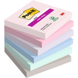 Öntapadó jegyzettömb, 76x76 mm, 6x90 lap, 3M POSTIT &quot;Super Sticky Soulful&quot;, vegyes színek