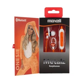 Fülhallgató, vezeték nélküli, Bluetooth 5.1, mikrofonnal, MAXELL &quot;Metalz Onesie&quot;, narancs