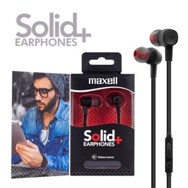 Fülhallgató, mikrofonnal, MAXELL &quot;Solid+&quot;, fekete