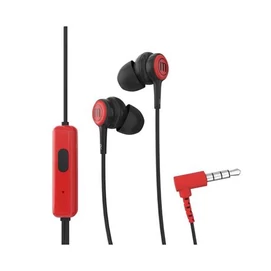 Fülhallgató, mikrofonnal, MAXELL &quot;Tips&quot;, piros-fekete