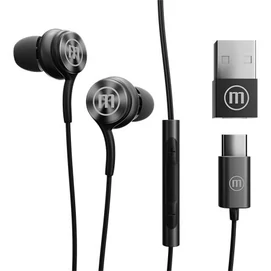 Fülhallgató, mikrofonnal, USB-C, MAXELL &quot;XC1&quot;, fekete