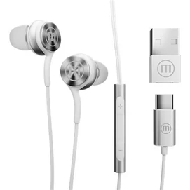 Fülhallgató, mikrofonnal, USB-C, MAXELL &quot;XC1&quot;, fehér