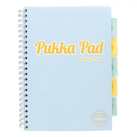 Spirálfüzet, A4, vonalas, 100 lap, PUKKA PAD &quot;Pastel project book&quot;, vegyes szín