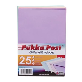 Boríték, C6, szilikonos, PUKKA PAD &quot;Pastel&quot;, vegyes színek