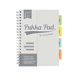 Spirálfüzet, B5, PUKKA PAD &quot;Study book&quot;, szürke