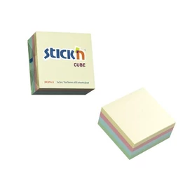 Öntapadó kockatömb, 76x76mm, 400 lap, STICK N, pasztell szivárvány