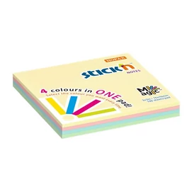Öntapadó jegyzettömb, 76x76 mm, 100 lap, STICK N &quot;Magic Pad&quot; pasztell színek