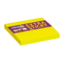 Öntapadó jegyzettömb, 76x76 mm, 90 lap, STICK N &quot;Extra Sticky&quot;, neon sárga