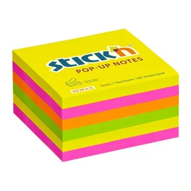 Öntapadó jegyzettömb csomag, &quot;Z&quot;, 76x76 mm, 6x100 lap, STICK N, neon színek