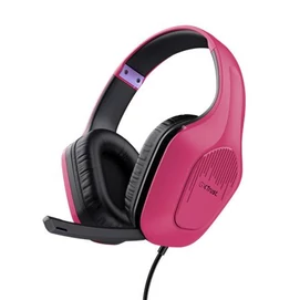Fejhallgató, mikrofonnal, gaming, TRUST &quot;GXT415 Zirox&quot;, rózsaszín