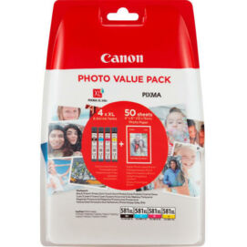Canon® CLI-581XL BCMY eredeti 4db-os tintapatron multipakk+50db fotópapír (2052C004)