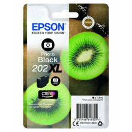 EPSON 202XL (T02H1)  fotó fekete XL EREDETI tintapatron, ~800 oldal