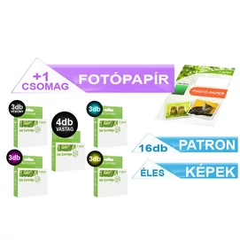 16+1 db-os PAKK, Canon -hoz, 16db-os PGI-580XXL / CLI-581XXL CHIPES utángyártott tintapatron PAKK ~23100 oldalas + 1 csomag 20 lapos FOTÓPAPÍR pgi580/cli581