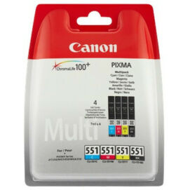 Canon® CLI-551 BCMY eredeti (fekete-cián-magenta-sárga) tintapatron multipakk, ~4x300 oldal (cli551)