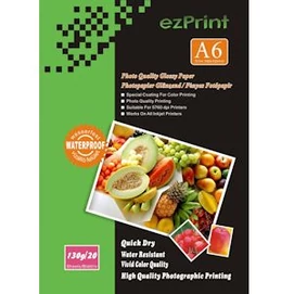 Fotópapír, ezPrint A6 (10*15), fényes, 130g, 20ív/csomag (tintasugaras)