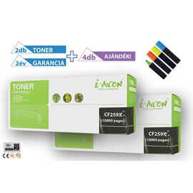 2+4 DB-os PAKK, 2db HP -hez CF259X (59X)  fekete utángyártott toner + 4db ajándék szövegkiemelő (2X~10000 oldal)