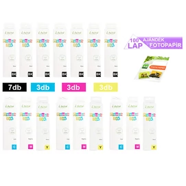 16+1db-os EPSON -hoz T664x ™utángyártott tinta PAKK + 20 lap fotópapír (≈7x4000+9x6500oldal)
