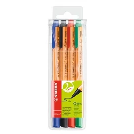Filctoll készlet, 0,8 mm, STABILO &quot;Greenpoint&quot;, 4 különböző szín