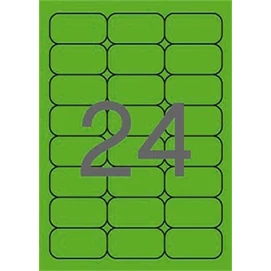 Etikett, 64x33,9 mm, színes, kerekített sarkú, APLI, neon zöld, 480 etikett/csomag