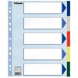 Regiszter, műanyag, A4 Maxi, 5 részes, ESSELTE