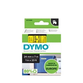 Feliratozógép szalag, 24 mm x 7 m, DYMO &quot;D1&quot;, sárga-fekete