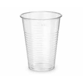 Műanyag pohár, 3 dl, 50 db, víztiszta