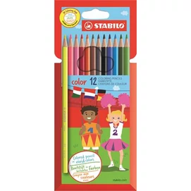 Színes ceruza készlet, hatszögletű, STABILO &quot;Color&quot;, 12 különböző szín