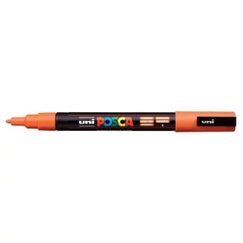 Dekormarker, 0,9-1,3 mm, UNI &quot;Posca PC-3M&quot;, narancssárga