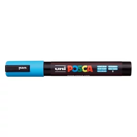 Dekormarker, 1,8-2,5 mm, UNI &quot;Posca PC-5M&quot;, világoskék