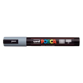 Dekormarker, 1,8-2,5 mm, UNI &quot;Posca PC-5M&quot;, szürke