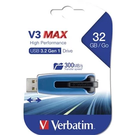 Pendrive, 32GB, USB 3.2, 175/80 MB/s, VERBATIM &quot;V3 MAX&quot;, kék-fekete