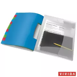 Előrendező, A4, 12 részes, műanyag, ESSELTE "Vivida", áttetsző