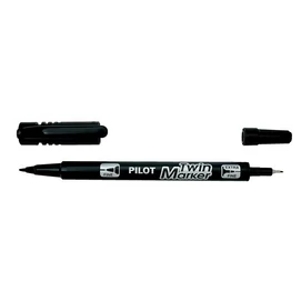 Alkoholos marker, 0,8/2 mm, kétvégű, PILOT &quot;Twin&quot;, fekete