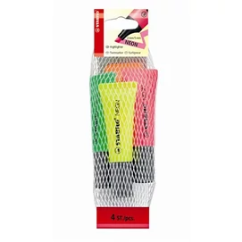 Szövegkiemelő készlet, 2-5 mm, STABILO &quot;Neon&quot;, 4 különböző szín