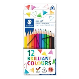 Színes ceruza készlet, háromszögletű, STAEDTLER &quot;Ergo Soft 157&quot;, 12 különböző szín