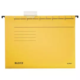 Függőmappa, karton, A4, LEITZ "Alpha Standard", sárga