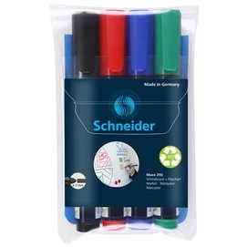 Tábla- és flipchart marker készlet, 2-3 mm, kúpos, SCHNEIDER &quot;Maxx 290&quot;, 4 különböző szín