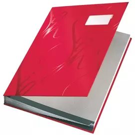 Aláírókönyv, A4, 18 részes, karton, LEITZ &quot;Design&quot;, piros