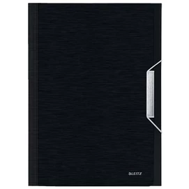 Harmonikamappa, A4, PP, 6 rekeszes, LEITZ &quot;Style&quot;, szaténfekete